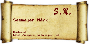 Seemayer Márk névjegykártya